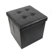 Taburet cu Spatiu Depozitare, 38 x 38 cm, piele ecologica,diverse culori