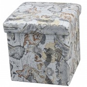 Taburet cu Spatiu Depozitare, 38 x 38 cm, piele ecologica