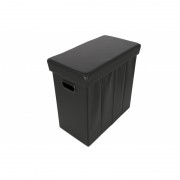 Taburet cu Spatiu Depozitare, 46x25x48 cm, piele ecologica,negru