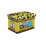 Taburet cu spatiu depozitare 48 x 32 x 32 cm, imprimeu Animal Bus