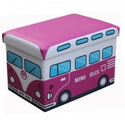 Taburet cu spatiu depozitare pentru copii,48 x 32 x 32 cm,bus