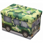 Taburet cu spatiu depozitare pentru copii,48 x 32 x 32 cm,verde