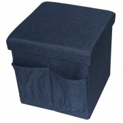 Taburet Textil cu Spatiu Depozitare, 38 x 38 cm,albastru