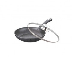 Tigaie aluminiu cu Interior granit,capac sticla Meisterklasse,24 cm