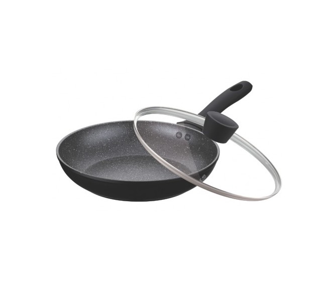 Tigaie aluminiu cu Interior granit si Capac Sticla Meisterklasse,24 cm