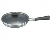 Tigaie din aluminiu turnat cu interior din teflon,capac sticla,24 cm