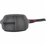 Tigaie grill 3 in1din aluminiu cu interior granit,28 cm,maner soft touch detasabil
