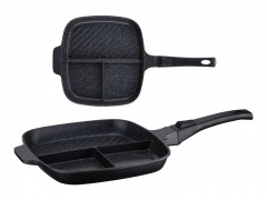 Tigaie Grill Aluminiu 3 in 1 cu interior Granit si maner detasabil