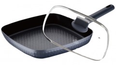 Tigaie Grill cu Interior Diamond si Capac Sticla Meisterklasse,30 cm