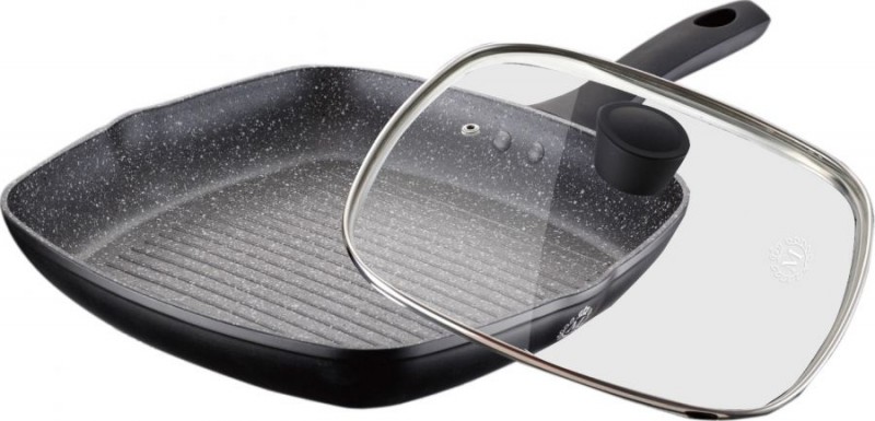 Tigaie Grill cu Interior din Granit si Capac Sticla Meisterklasse,28 cm