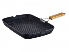 Tigaie Grill din Aluminiu cu interior Granit si Maner Rabatabil,35 cm