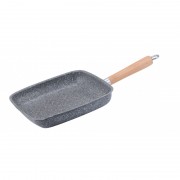 Tigaie grill dreptunghiulara,placata cu ceramica marmorata,26 cm