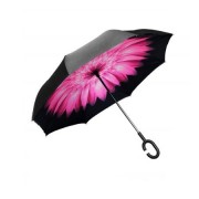 Umbrela de ploaie reversibila 106 cm Imprimeu Interior Purple Flower